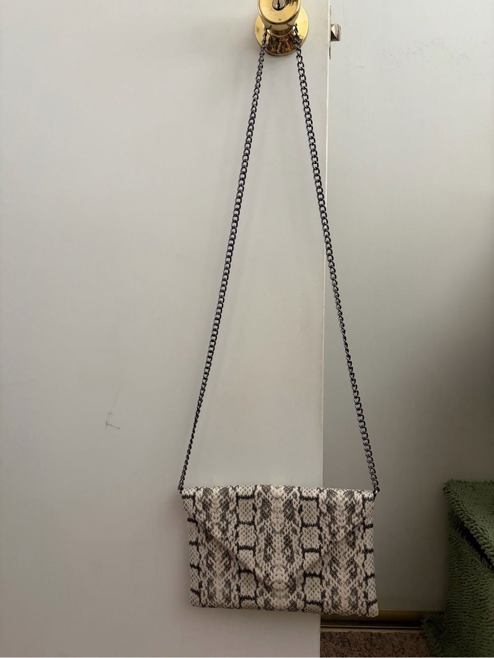 a new day Snake-Print Crossbody Bag in Cream and Black